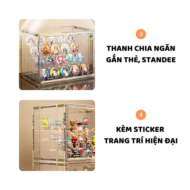 Hộp Mica Trưng Bày Mô Hình ENODA HOME, Hộp Nhựa Trong Suốt Đa Năng Bảo Quản, Chống Bụi HTS030