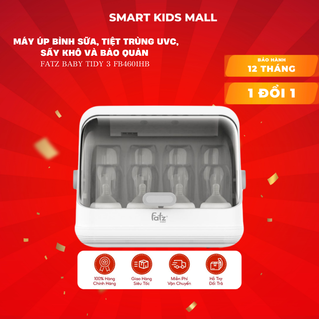 Máy úp bình sữa Fatz Baby Tidy 1 Tiệt trùng UVC Sấy khô và Bảo Quản FB4268WM Bảo Hành  12 Tháng