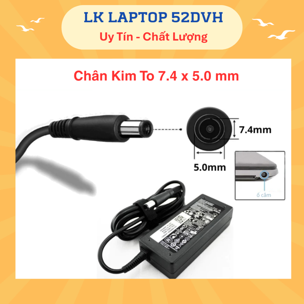 Sạc Laptop Dell Chân Nhỏ / Chân To 19.5V- 2.31A 45W/ 19.5V- 3.34A 65W 19.5V- 4.62A 90W /  Sạc Dell Sạc Máy Tính Dell