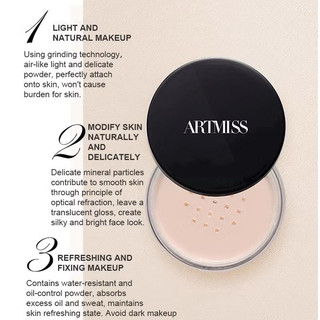 Phấn phủ ARTMISS TRANSPARENT MATTE POWDER kiểm soát dầu nhờn giúp giữ nền lâu trôi 30g