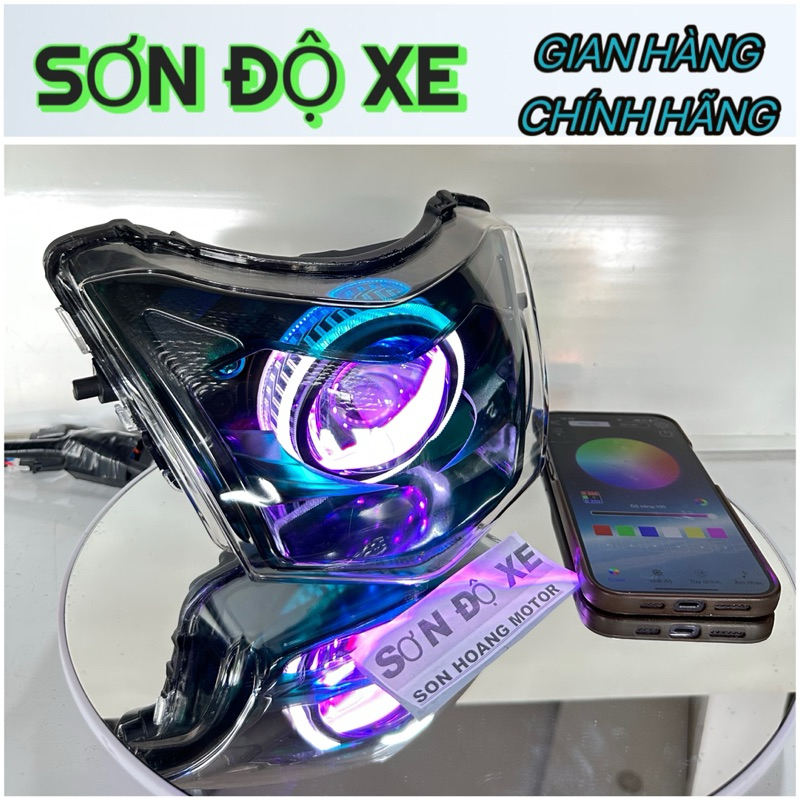 Pha Wave Độ Sẵn Bi M37 Lazer V2 Lắp Wave 50-100-110 Cố Định Pas Bi , Vòng 3D Đổi Màu+Mắt Quỷ Đổi Màu Bảo Hành 24 Tháng