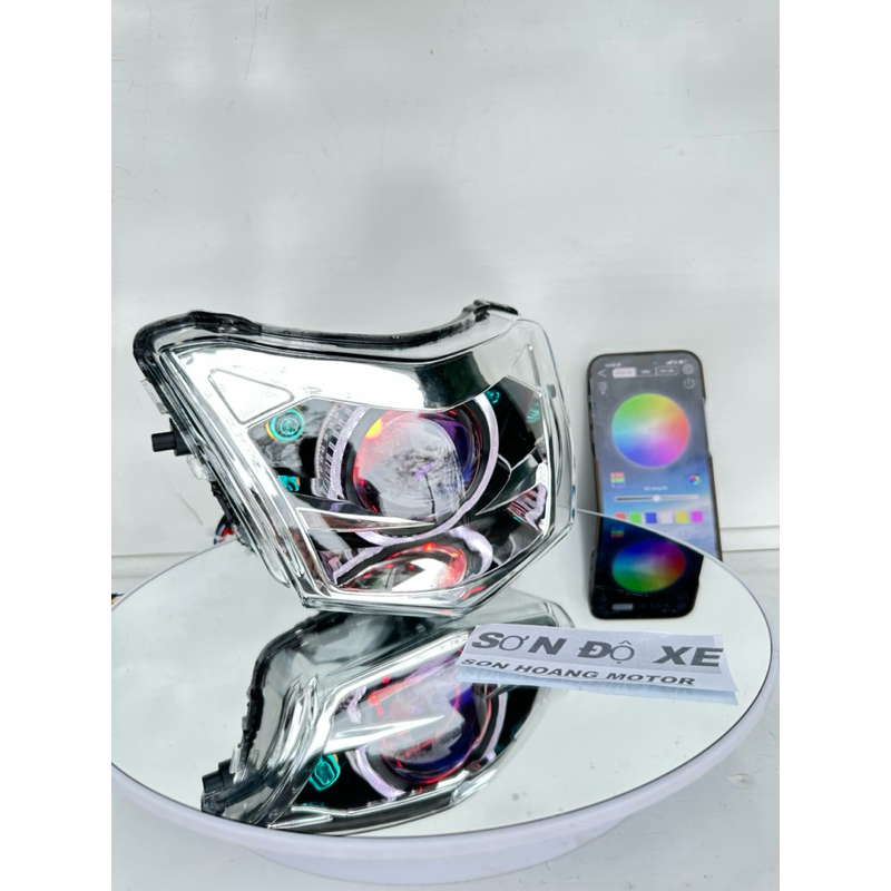 Bi Cầu Độ Sẵn 2 Tầng SURUMA Lắp Wave 50-100-110cc Độ Bi F11 Mắt Quỷ App + Vòng 3D Trắng Bảo Hành 24 Tháng