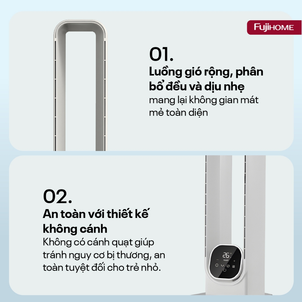 Quạt lọc không khí HEPA và Ion âm nhập khẩu FUJIHOME BF-05R-HEPA, Quạt không cánh điều khiển từ xa