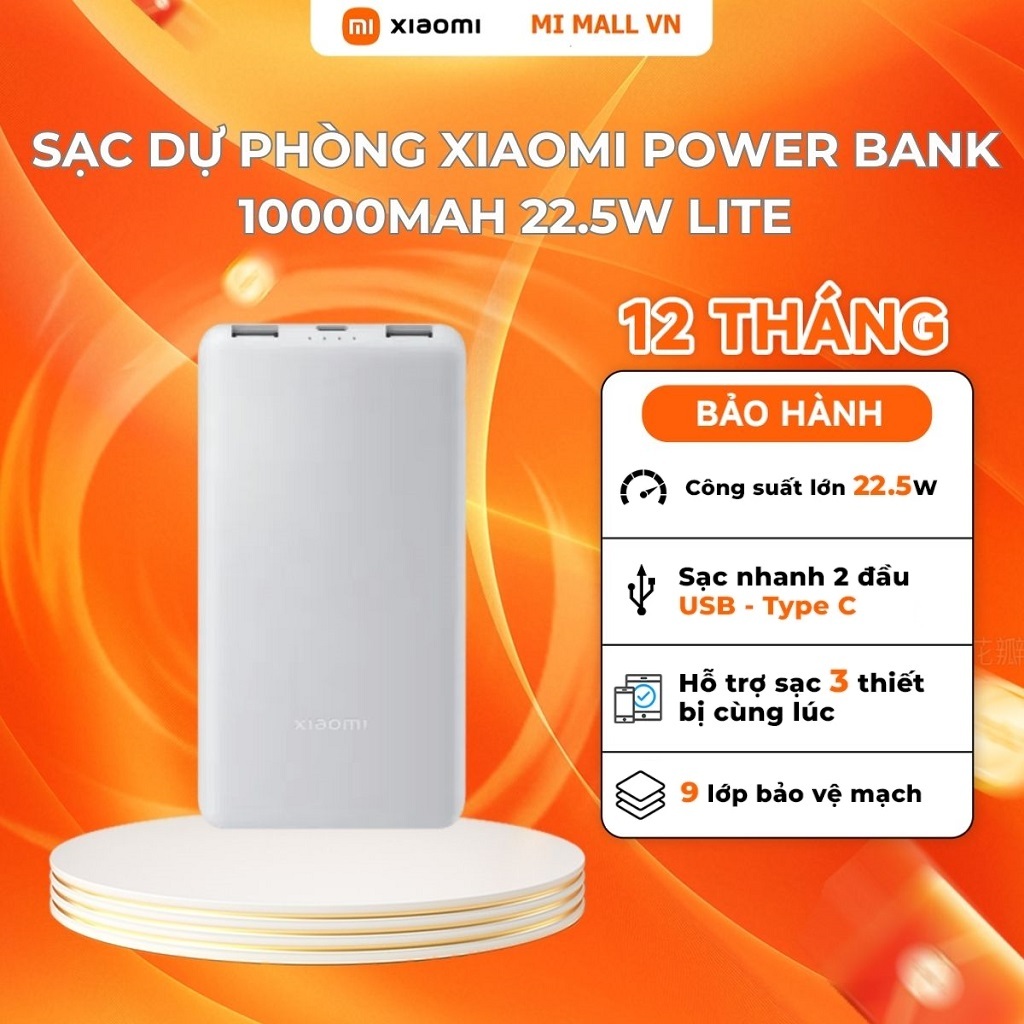 Ảnh Sạc Dự Phòng Xiaomi Power Bank 10000mAh 22.5W Lite TH | Sạc Nhanh | Sạc Cùng Lúc Nhiều Thiết Bị | Bảo Hành 12 Tháng 1