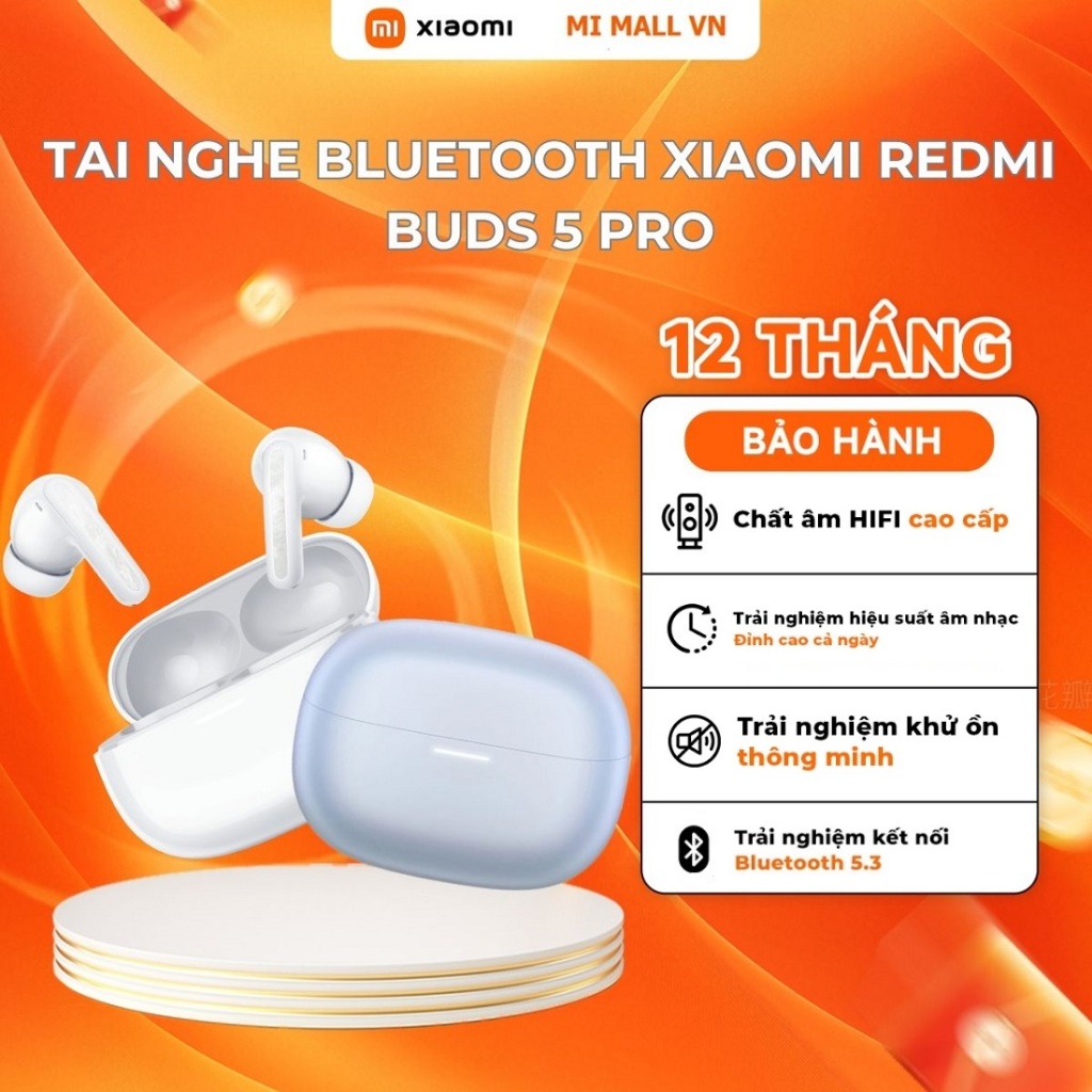 Ảnh Tai Nghe Bluetooth Xiaomi Redmi Buds 5 Pro | Chất Âm HIFI Cao Cấp | Khử Tiếng Ồn | Pin 38h | Bảo Hành 12 Tháng 1