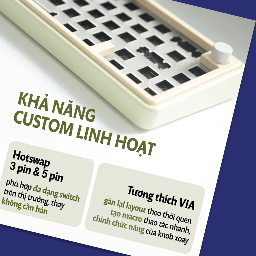 Kit bàn phím cơ ZUOYA LMK67 - 3 modes kết nối - vỏ nhôm- hỗ trợ Via