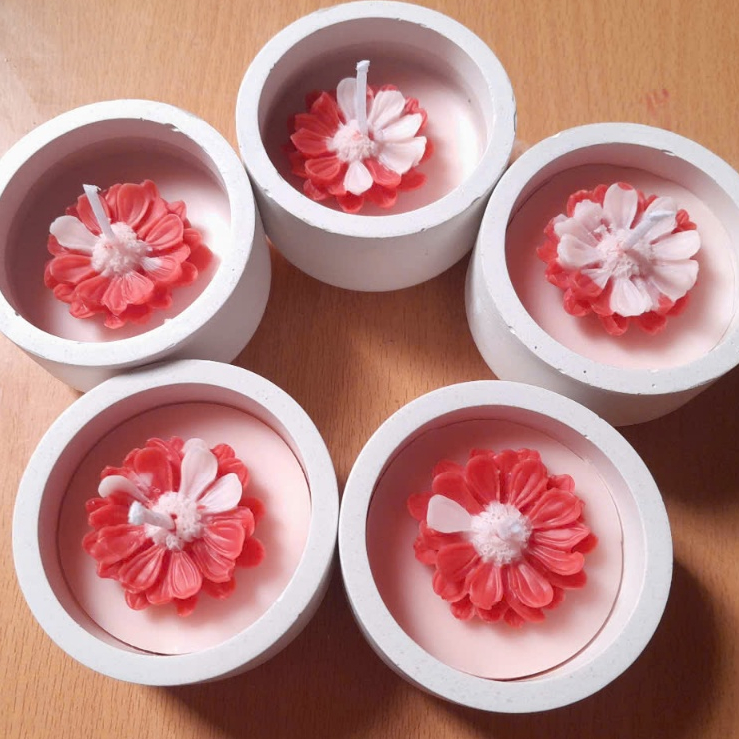 Ảnh Hộp 24 cốc đựng nến bằng thạch cao kích thước 5.5*3cm dùng làm nến cúng dường, decor, nghệ thuật 4