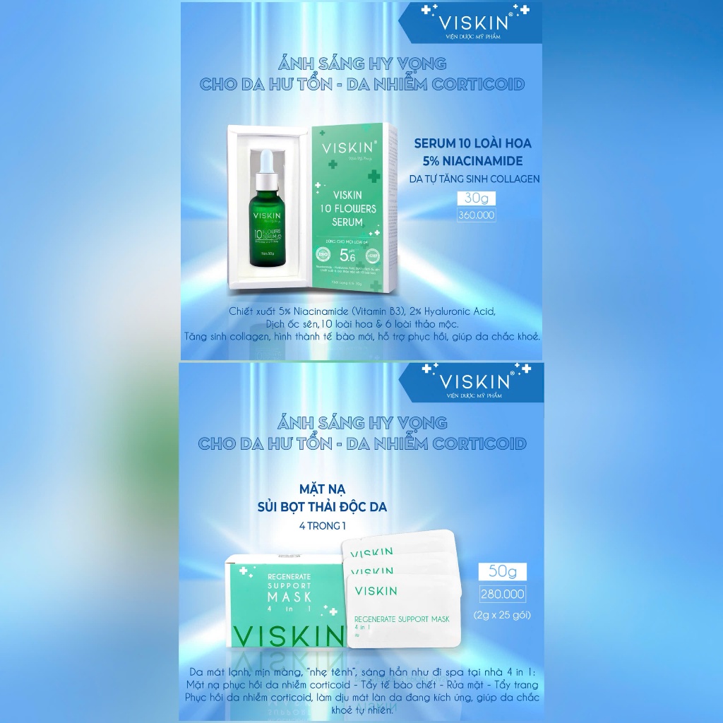 Ảnh Combo phục hồi da nhiễm Corticoid VISKIN chuẩn da liễu (bộ 5 sản phẩm) [CHÍNH HÃNG] 3
