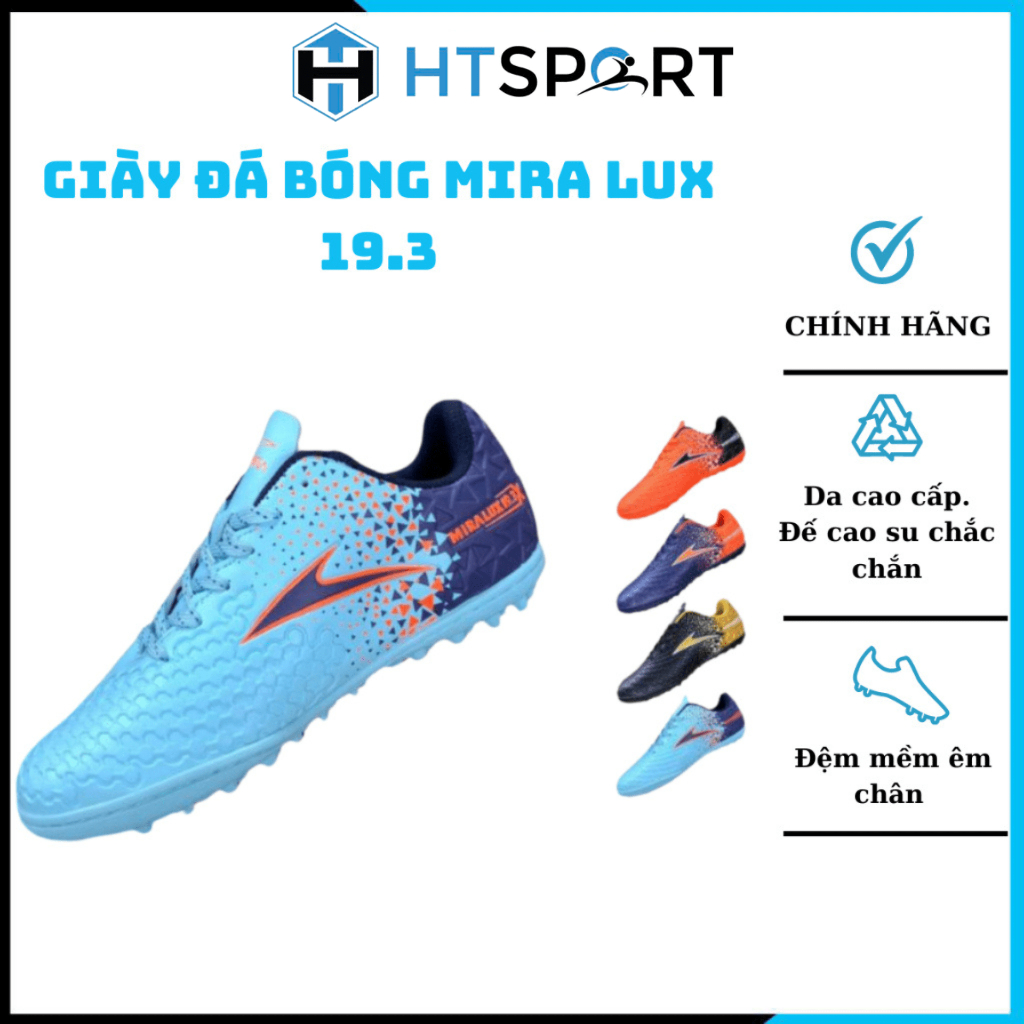 Giày đá banh, giày Mira Lux 19.3 đá bóng sân cỏ nhân tạo Full Box