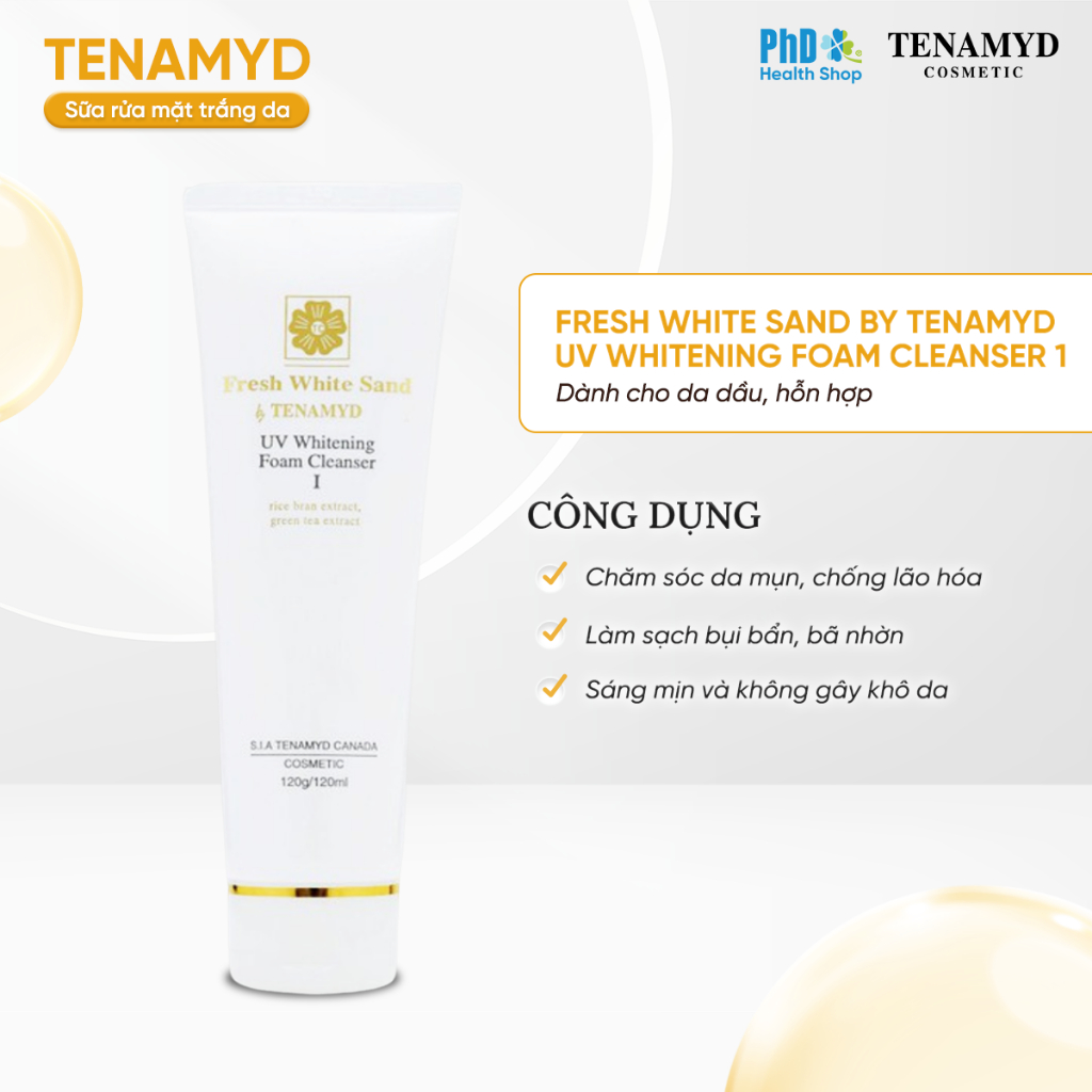 Ảnh Sữa Rửa Mặt Trắng Da Số I Cho Da Dầu Và Da Hỗn Hợp Tenamyd Fresh White Sand I Tuýp 120g 3
