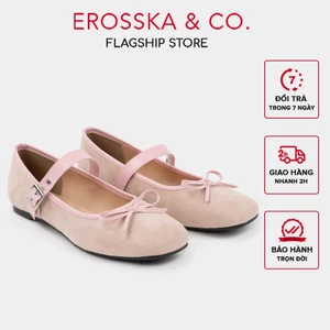 Erosska - Giày búp bê nữ retro quai ngang kiểu dáng ballet core - EL075