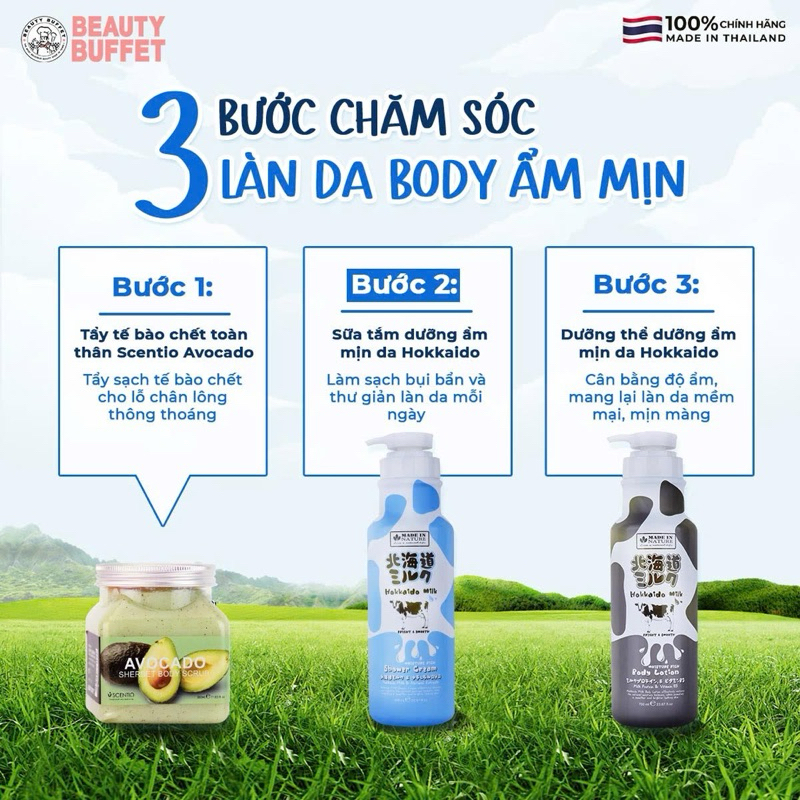 Ảnh Combo 2 Sữa tắm dưỡng ẩm & sáng mịn da Beauty Buffet Made in Nature Hokkaido Milk 700ml 4