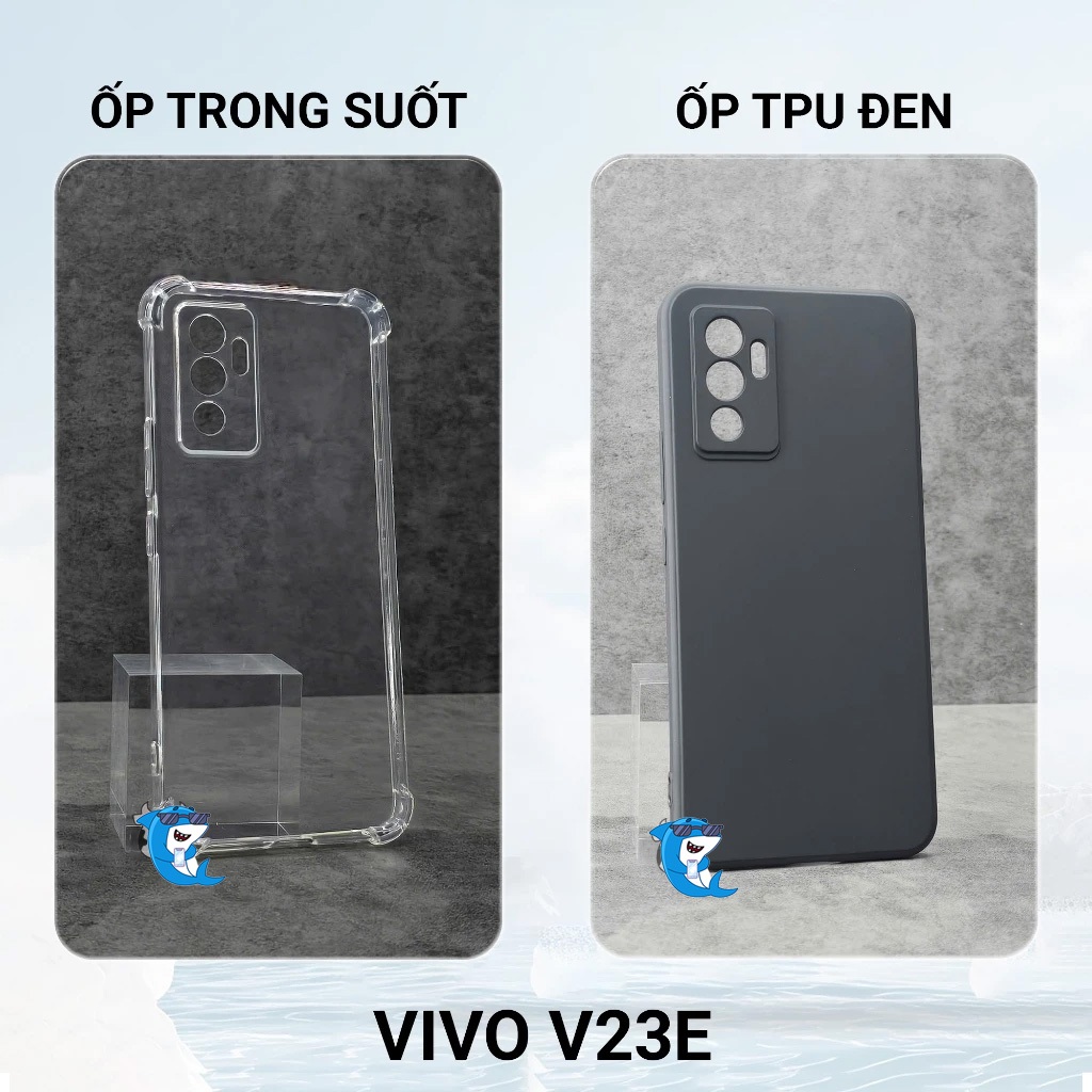 Ốp lưng Vivo V23E, V23 e dẻo trong suốt silicon cao cấp loại dày chống sốc chống va đập có gờ bảo vệ cam