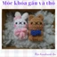 Móc khóa gấu và thỏ - handmade len - crochet - amigurumi - móc khóa cặp đôi