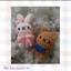 Móc khóa gấu và thỏ - handmade len - crochet - amigurumi - móc khóa cặp đôi