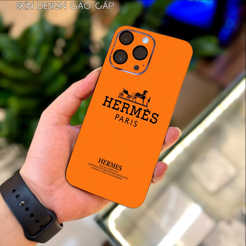 Miếng dán Skin điện thoại in hình Hermes, dán các dòng ip 7plus