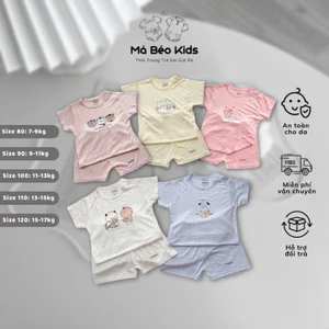 Bộ Cộc Tay Cho Bé, Bộ Quần Áo Cộc Tay Thông Hơi Unchi Siêu Mềm Mại Thời Trang Mùa Hè Cho Bé Trai Bé Gái 7-18kg PL16