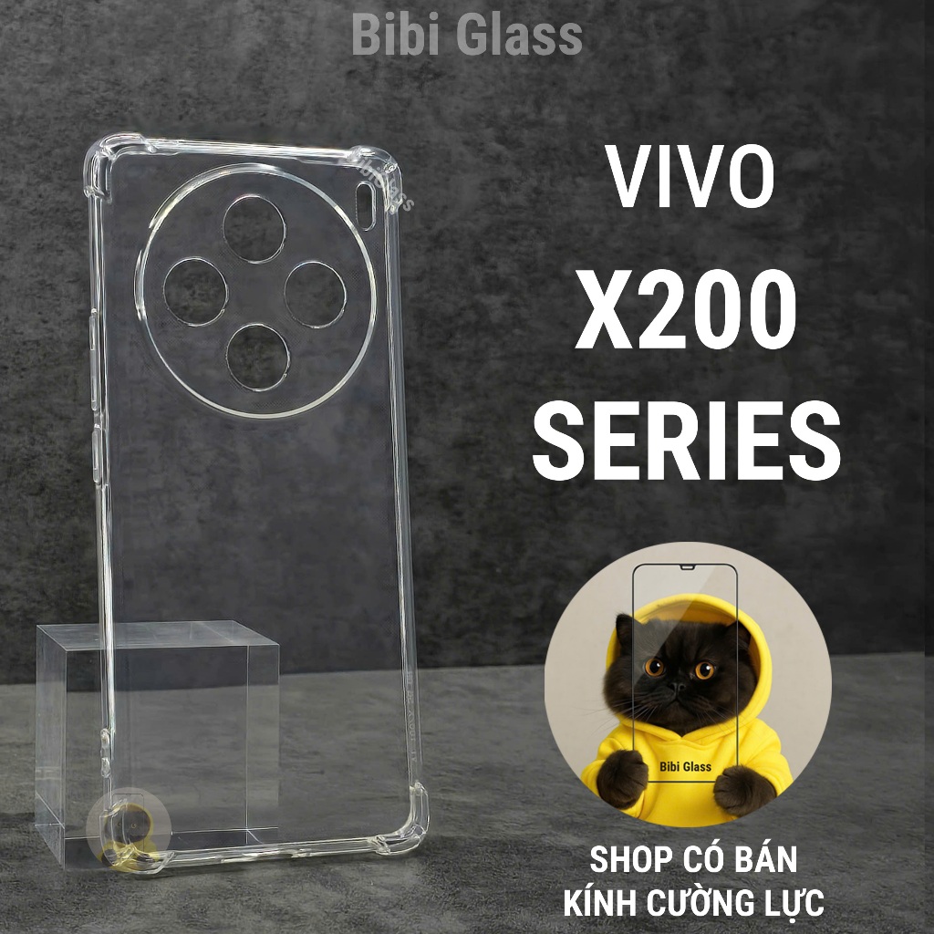 Ốp lưng Vivo X200, X200 Pro mini 5G chống sốc silicon dẻo trong suốt Vỏ bao điện thoại vv