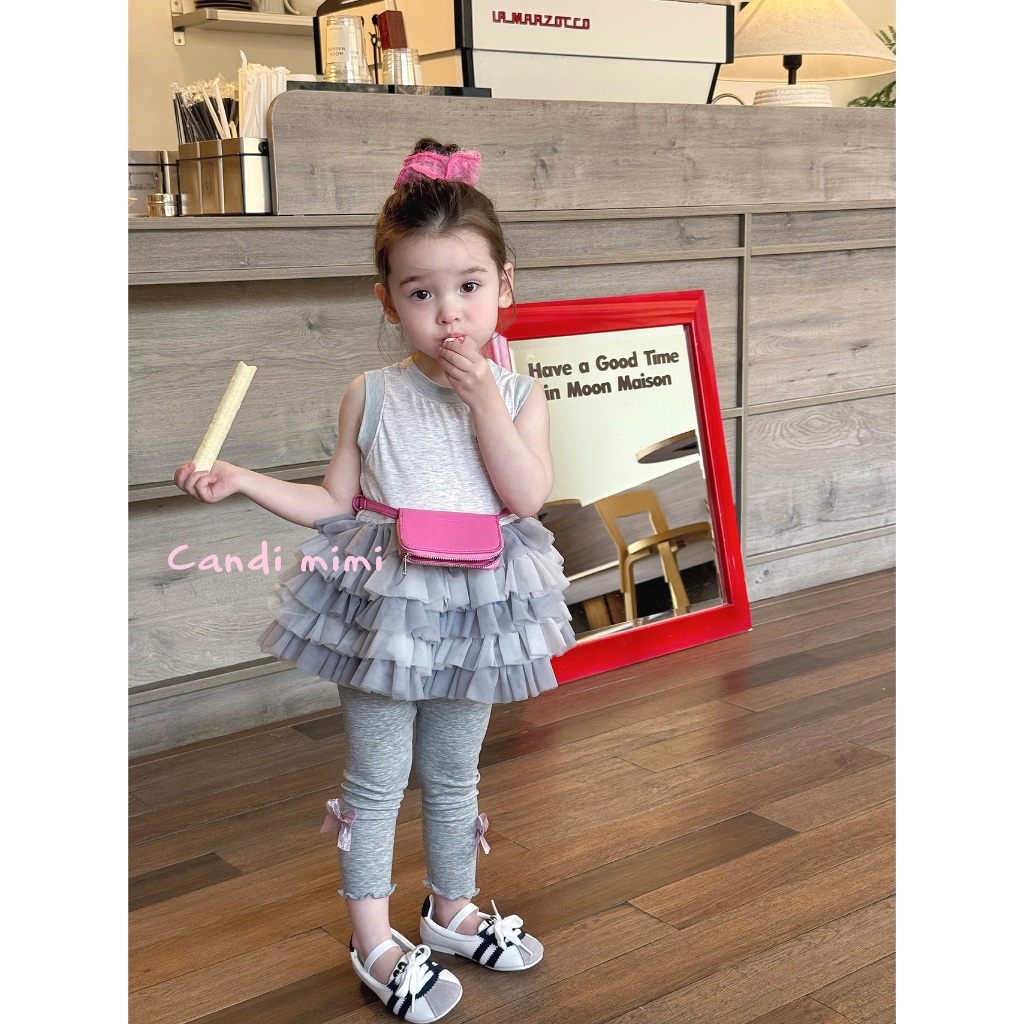 CANDI MIMI Áo cotton nini gấu voan nhiều tầng - Phong cách Hàn Quốc
