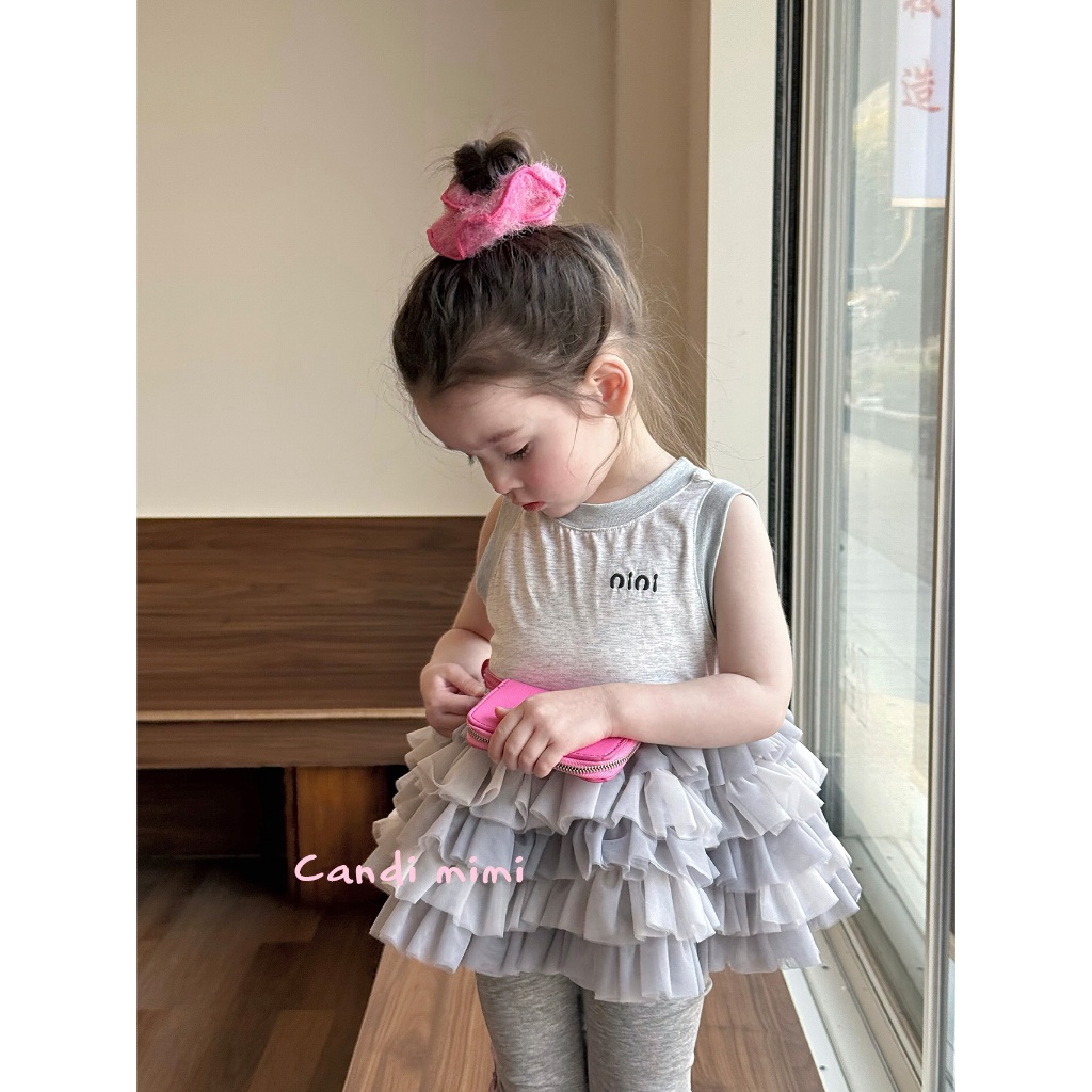 CANDI MIMI Áo cotton nini gấu voan nhiều tầng - Phong cách Hàn Quốc