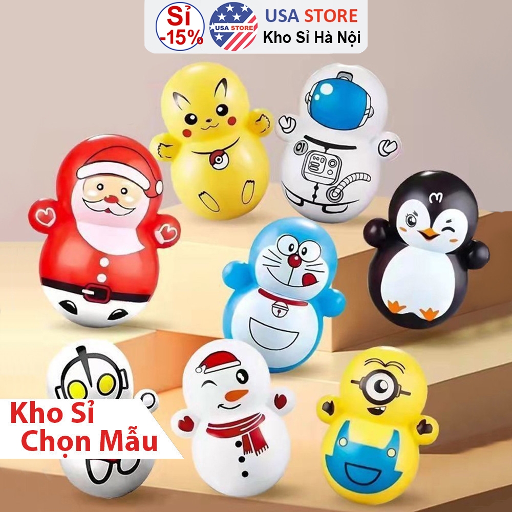 Combo 10 – 20 Đồ Chơi Lật Đật Mini Cho Bé – Squid Game Giải Trí Nhiều Mẫu Dora, Pika, Trò Chơi Con Mực, Mion, Trang Trí