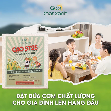 Gạo St25 thượng hạng, bao 5kg không đấu trộn, dẻo nhiều ngọt cơm cho túi gạo st25, thơm bát ngát, sp của Gạo Thật xanh