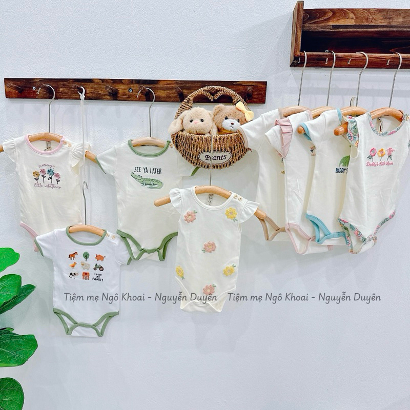 [MD196]❤️CHICKPEA ORGANIC❤️bodysuit/ áo liền thân ngắn tay xuất xịn cho bé