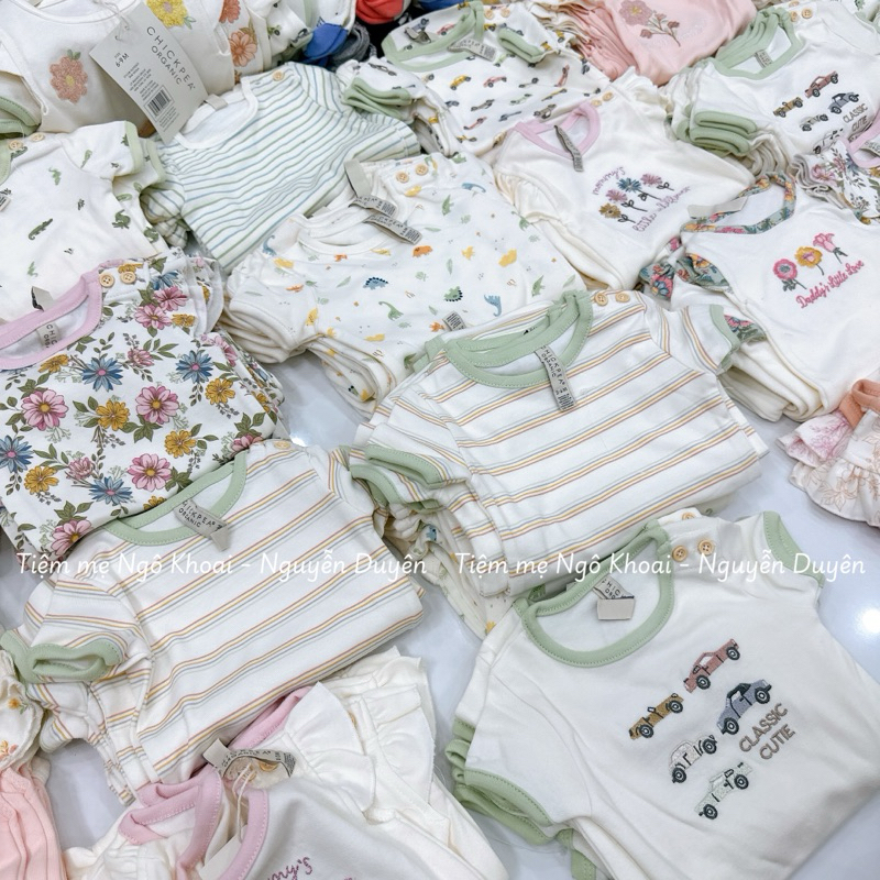 [MD196]❤️CHICKPEA ORGANIC❤️bodysuit/ áo liền thân ngắn tay xuất xịn cho bé