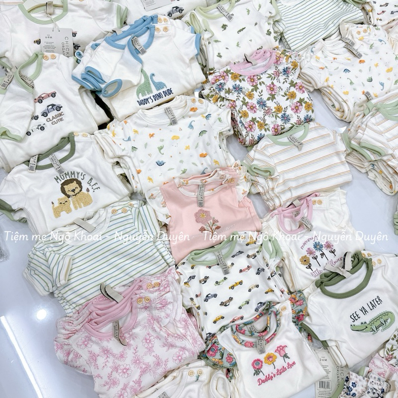 [MD196]❤️CHICKPEA ORGANIC❤️bodysuit/ áo liền thân ngắn tay xuất xịn cho bé