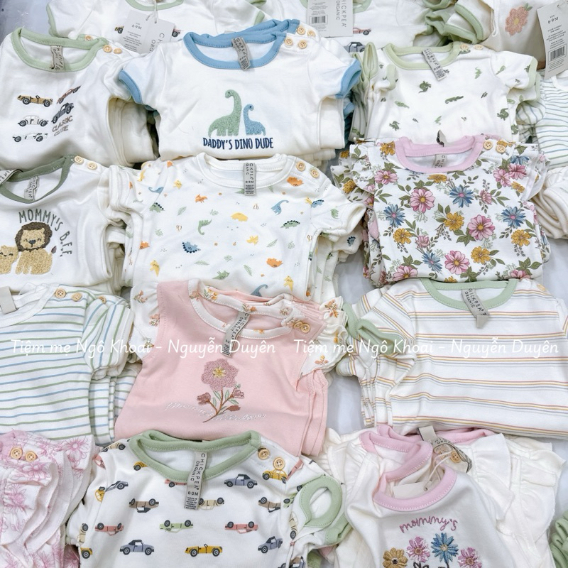 [MD196]❤️CHICKPEA ORGANIC❤️bodysuit/ áo liền thân ngắn tay xuất xịn cho bé