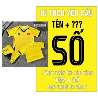 Bộ Quần Áo Bóng Đá Trẻ Em ĐT Việt Nam In Sẵn Cầu Thủ Như Hình