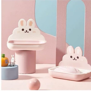 Khay Đựng Xà Bông Dán Tường Hình Thỏ Dễ Thương, Giá Để Xà Phòng Tắm Gắn Tường Tiện Lợi