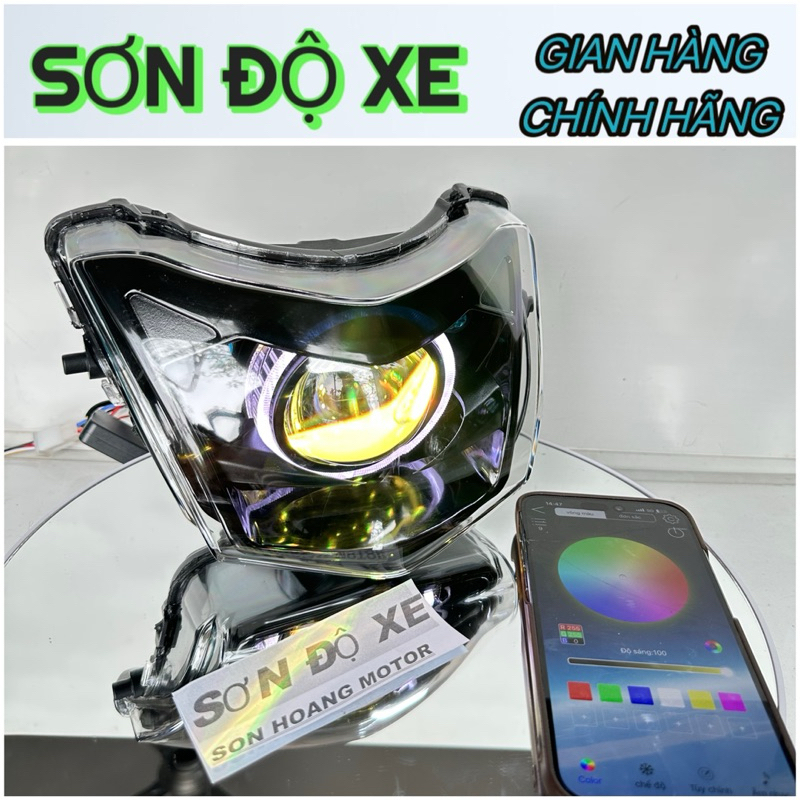 Pha Wave Độ Sẵn Bi M37 Lazer V2 Lắp Wave 50-100-110 Cố Định Pas Bi , Vòng 3D Đổi Màu+Mắt Quỷ Đổi Màu Bảo Hành 24 Tháng