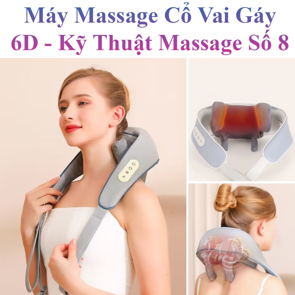 Máy Massage Cổ Vai Gáy 20X11Cm 6D - Kỹ Thuật Massage Số 8, Cải Thiện Sức Khỏe Tổng Thể