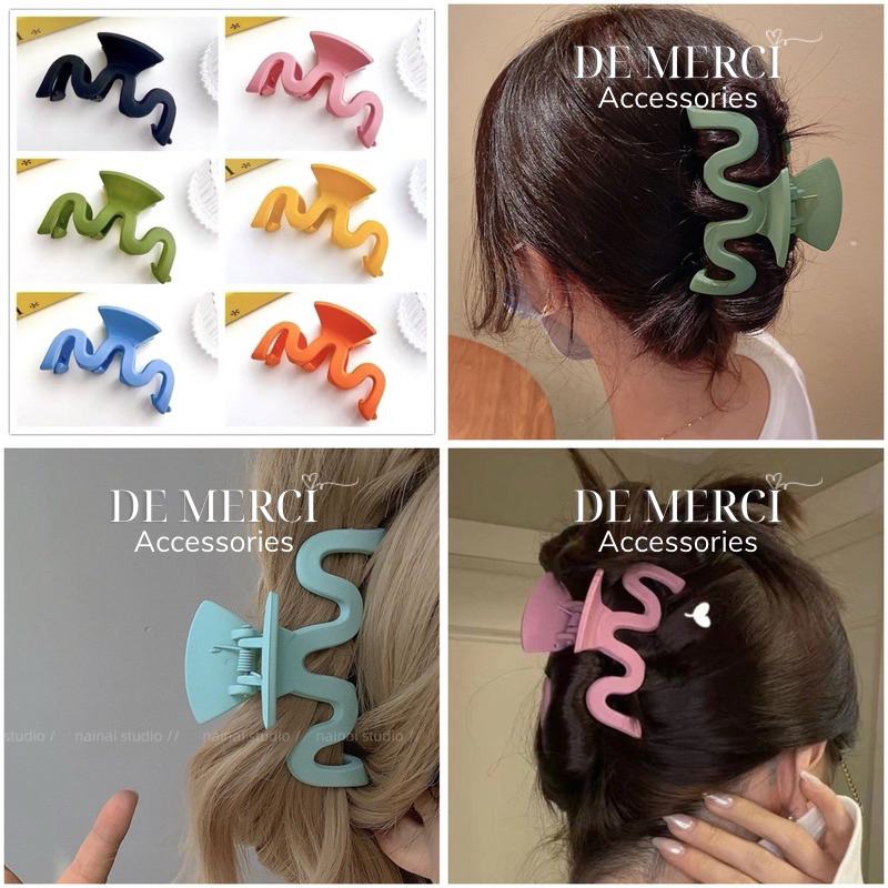 Kẹp tóc De Merci Accessories hình lượn sóng đơn giản phong cách Vintage thanh lịch cho nữ