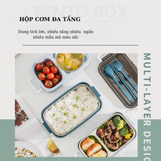 Hộp cơm 3 tầng lõi inox 304 giữ nhiệt ,hộp cơm văn phòng kèm bộ dụng cụ ăn uống tiện lợi cho bạn