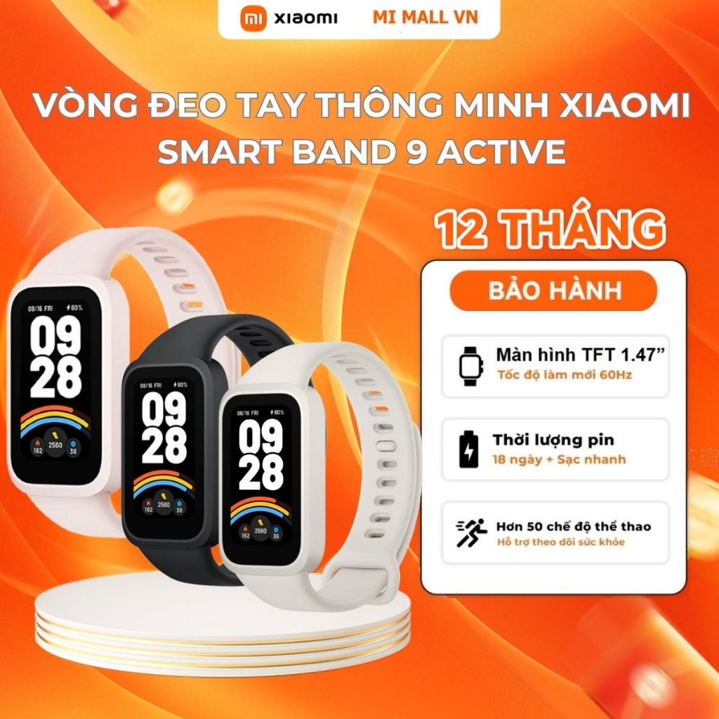 Ảnh Vòng Đeo Tay Thông Minh Xiaomi Smart Band 9 Active – Phiên Bản Quốc Tế, Bảo Hành 12 Tháng 1