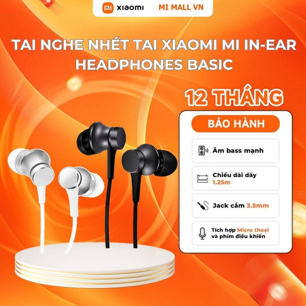 Ảnh Tai Nghe Xiaomi Mi In-Ear Headphones Basic | Nghe nhạc, Chơi Game, Gọi điện, Thu âm | Hàng Chính Hãng 1