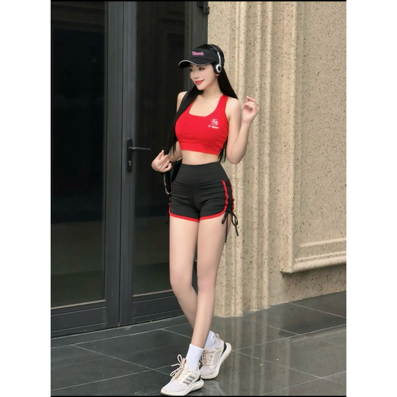 [Có size to]Bộ thể thao tập gym, aerobic, đi bơi... TT sport 2 chất thun poly co giãn siêu tôn dáng