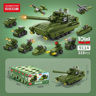Bộ mô hình đồ chơi lắp ráp xếp hình 10in1 mini 3D các loại xe oto HT Toys