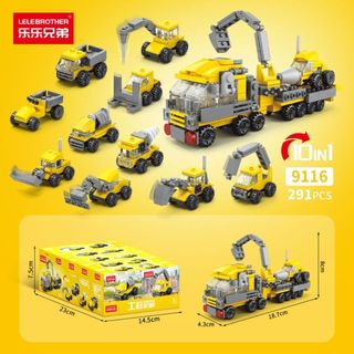 Bộ mô hình đồ chơi lắp ráp xếp hình 10in1 mini 3D các loại xe oto HT Toys
