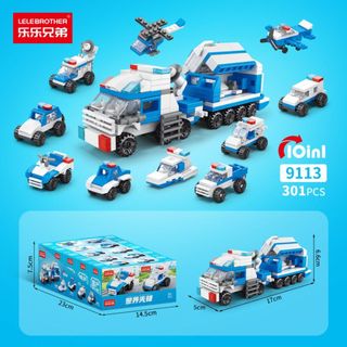 Bộ mô hình đồ chơi lắp ráp xếp hình 10in1 mini 3D các loại xe oto HT Toys