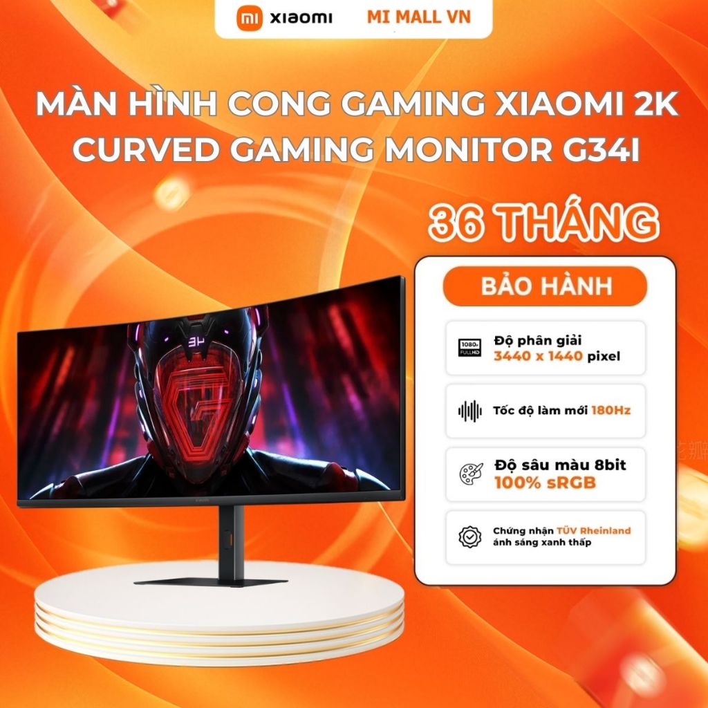 Ảnh Màn Hình Cong Gaming Xiaomi 2K Curved Gaming Monitor G34i (34inch/180Hz/1ms) - Phiên Bản Quốc tế, Bảo Hành 36 Tháng 1