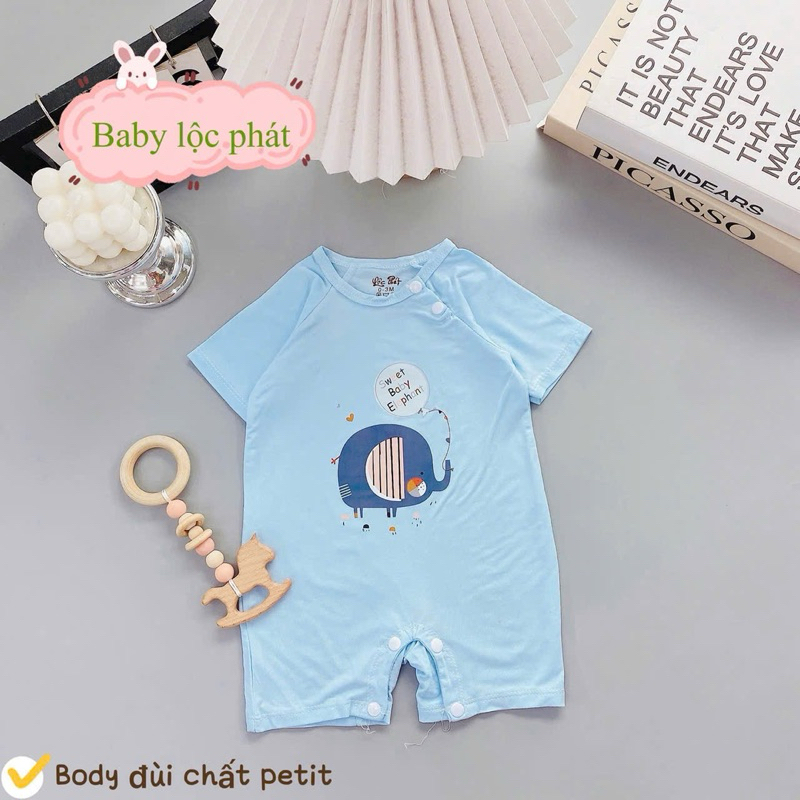 (BD 11) Bộ body Lộc Phát chất vải petit mềm mịn mát lạnh co giãn 4 chiều cho bé từ 3-9kg