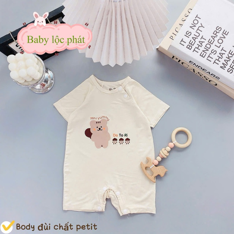 (BD 11) Bộ body Lộc Phát chất vải petit mềm mịn mát lạnh co giãn 4 chiều cho bé từ 3-9kg