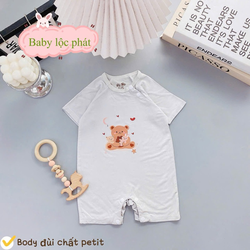 (BD 11) Bộ body Lộc Phát chất vải petit mềm mịn mát lạnh co giãn 4 chiều cho bé từ 3-9kg