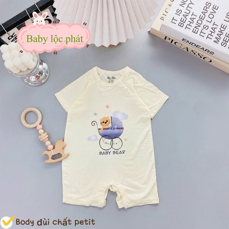 (BD 11) Bộ body Lộc Phát chất vải petit mềm mịn mát lạnh co giãn 4 chiều cho bé từ 3-9kg