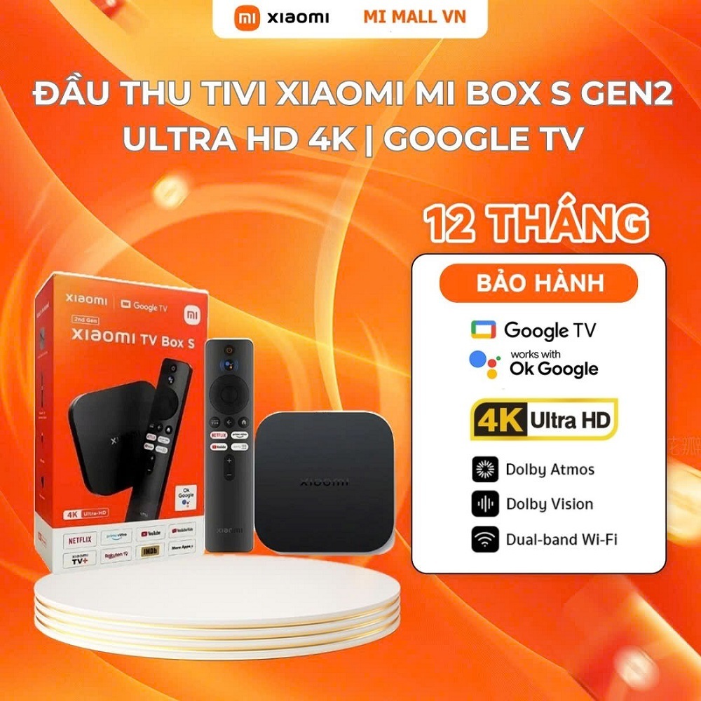 Ảnh Đầu thu Tivi (TV Box) Xiaomi MI Box S Gen2 | Ultra HD 4K  | Google TV | Bluetooth 5.2 - Bảo Hàng 12 Tháng 1