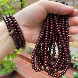 🍀 Vòng tay khảm chữ Phật chuỗi 108 hạt