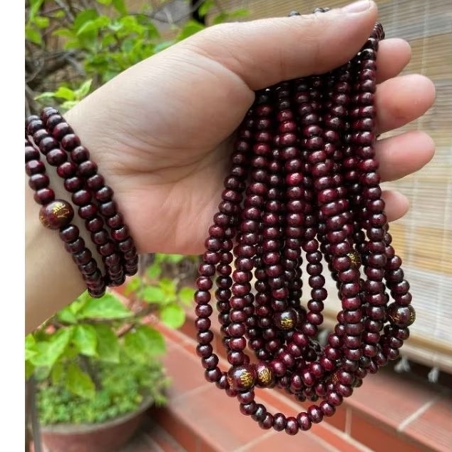 🍀 Vòng tay khảm chữ Phật chuỗi 108 hạt